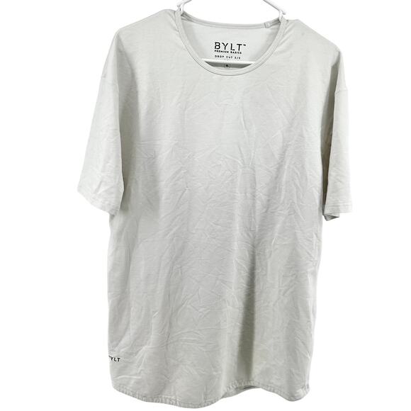 BYLT Premium Basics Drop Cut Lux Tee T Shirt Stretch Wrinkle Resistance White XL - Picture 1 of 6